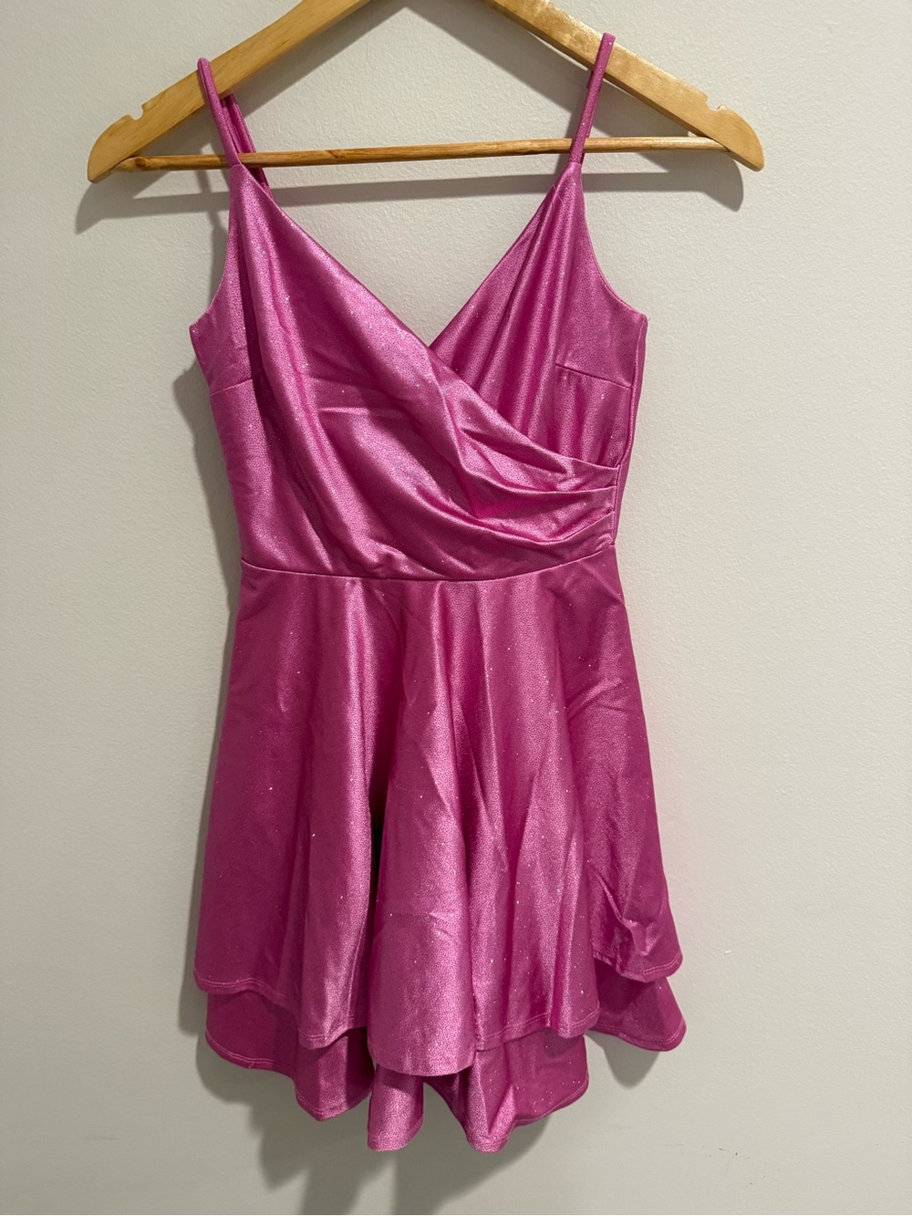 Honey and Rosie Dillards Pink Shimmer Bat Mitzvah Party Dress Fit Flare XS